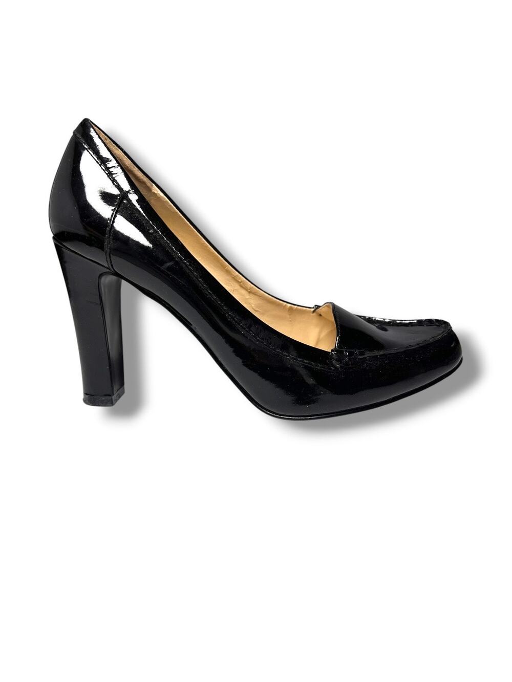 Lauren Ralph Lauren Black Leather Almond Toe High Heel Pumps Size 9M